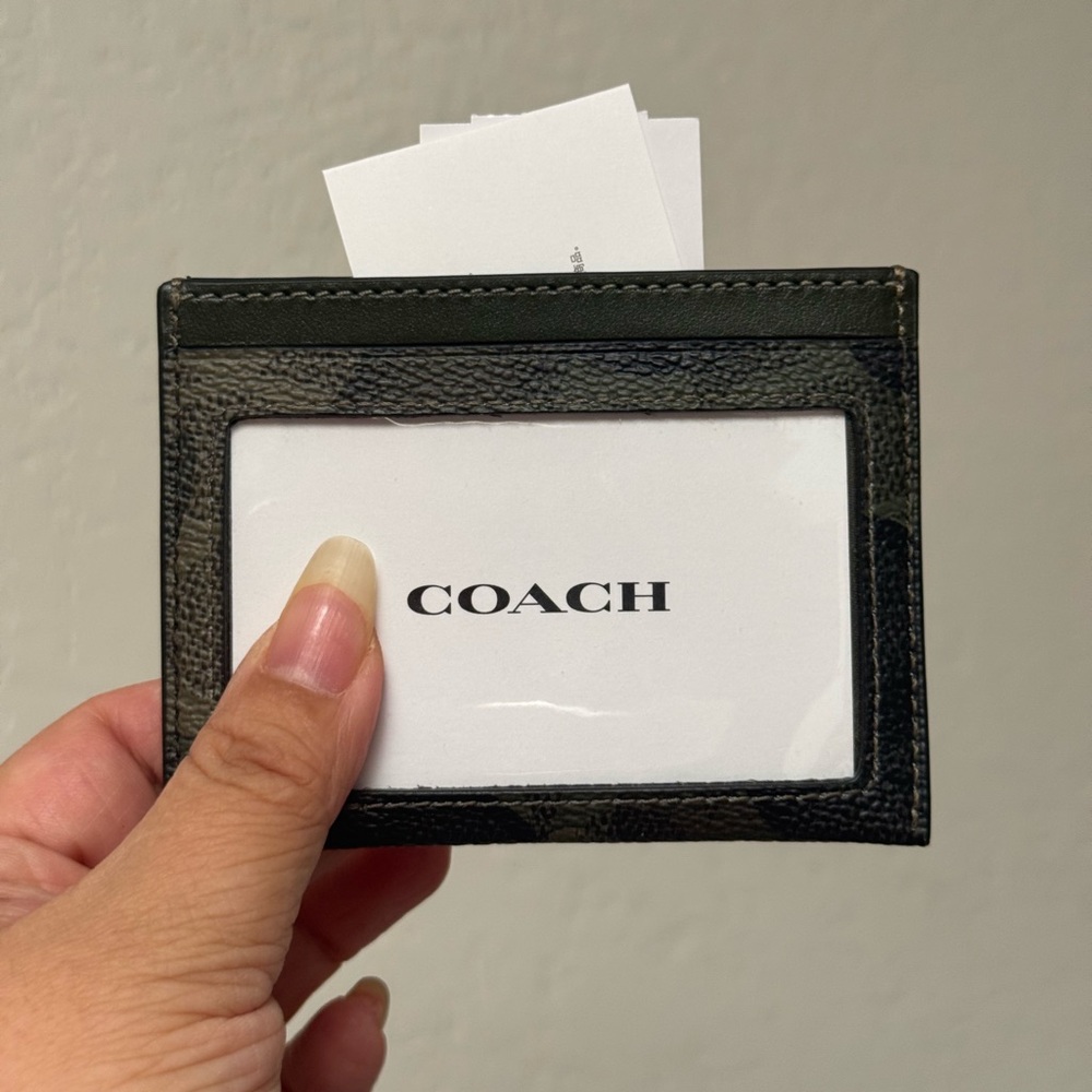 Coach Slim Id Card Case In Signature Camo Print NWT - Picture 7 of 7